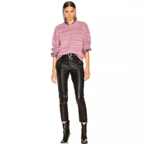 ISABEL MARANT‎ Gatliny ALPACA WOOL LINEN Knit Sweater Pink Mauve Size 38 S/M - Picture 5 of 16
